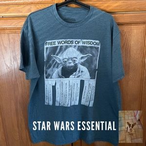 Design By Humans Men’s Heather Blue Yoda Graphic T-Shirt, Sz XL